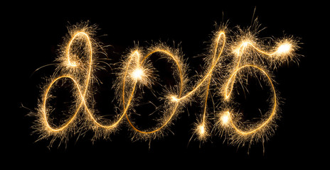 Happy New Year - 2015 with sparklers