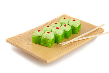 Sushi plate, isolated on white