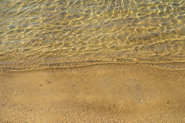 Golden sand and sea surface