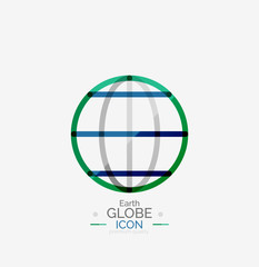 World globe logo stamp