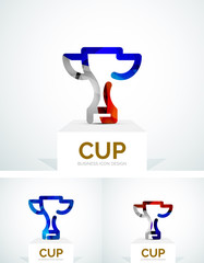 Abstract colorful logo design, cup