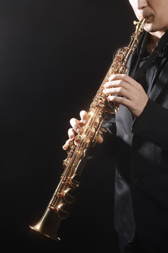 Saxophone player Saxophonist with soprano