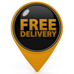 Free delivery pointer icon on white background