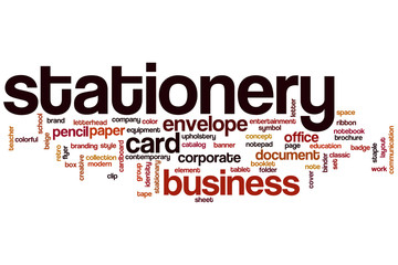 Stationery word cloud