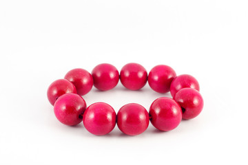 red wooden beads bracelet