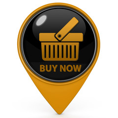 Buy now pointer icon on white background