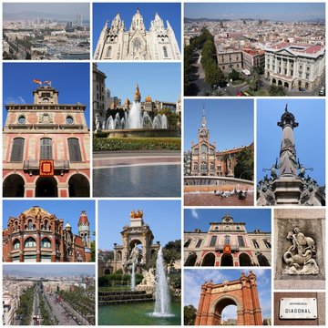 Barcelona, Spain. Travel photo collage.
