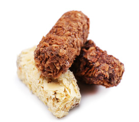 Homemade sweet chocolates isolated on white background