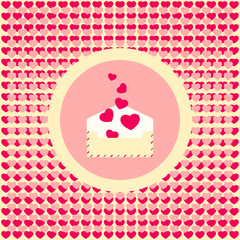 Love letter with hearts