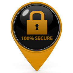 Lock pointer icon on white background