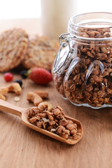 Granola on table