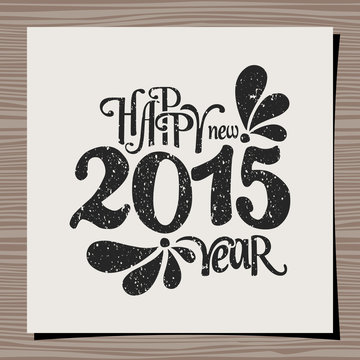 Happy New Year 2015 Greeting Card Template