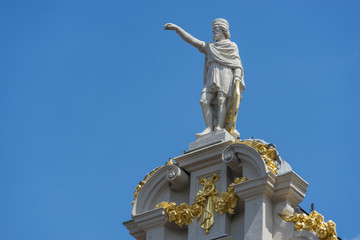 Guildhalls on the Grand Place of Brussels in Belgium.