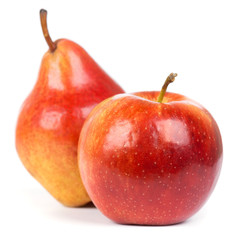 Red  apple and pear closeup