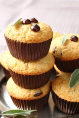 Delicious homemade gluten free muffins with chocolate drops
