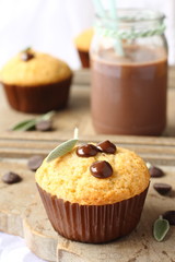 Delicious homemade gluten free muffins with chocolate drops