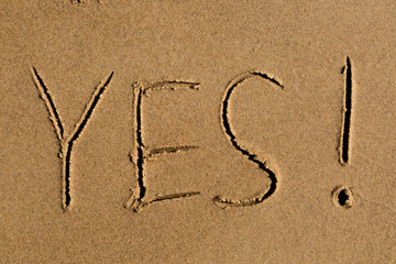 Yes written in sand