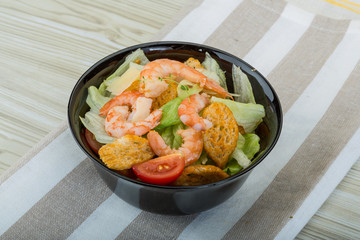 Caesar salad with shrimps