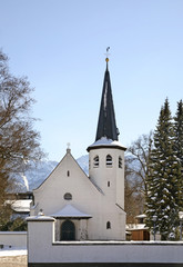 Fototapeta na wymiar Evangelical Lutheran Church in Garmisch-Partenkirchen. Bavaria