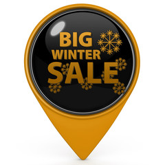 Winter sale pointer icon on white background