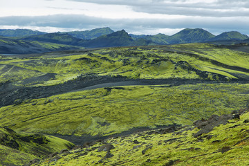 Fototapeta na wymiar Volcanic landscape in Lakagigar