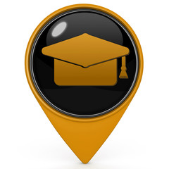 Graduation pointer icon on white background