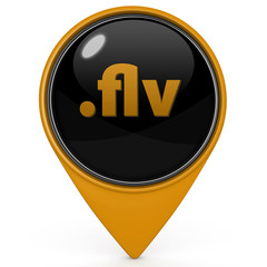 .flv pointer icon on white background