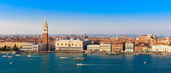 Panorama Piazza San Marco in Venice, view from the top - obrazy, fototapety, plakaty