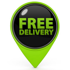 Free delivery pointer icon on white background
