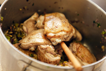 Meat stewed of rabbit