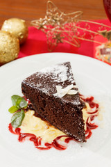 Fototapeta na wymiar Christmas chocolate cake