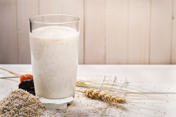 Yogurt with wheat bran as a drink for improving the digestion pr