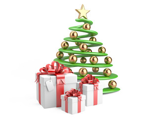 Christmas tree with gifts