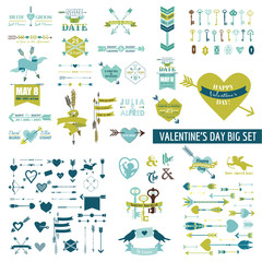 Huge Valentine's Day Set - over 100 elements - Hearts, Arrows