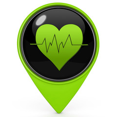 Heart pointer icon on white background