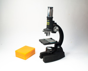 The microscope on a white background.