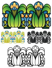 Art Nouveau style border ornament