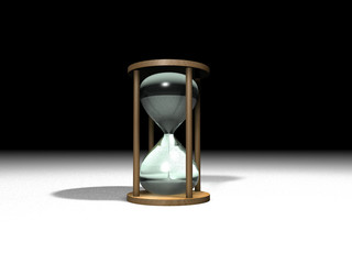 Clessidra su fondo nero