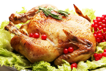 Baked chicken for festive dinner