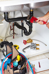 Plumber on the kitchen.