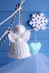 Knitted Christmas angel hanging