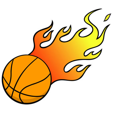 Basketball with Flames