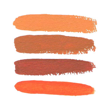 Colorful vector watercolor brush isolated on white.