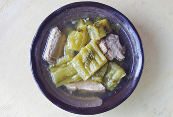 balsam pear with pork spare ribs soup