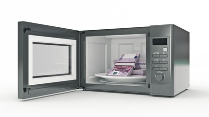 Obraz premium microwave with money
