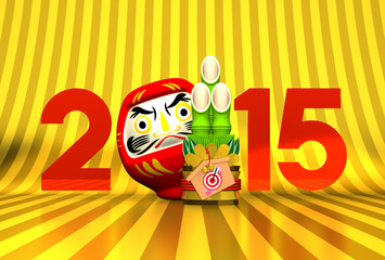 Kadomatsu, Daruma Doll, 2015 On Gold