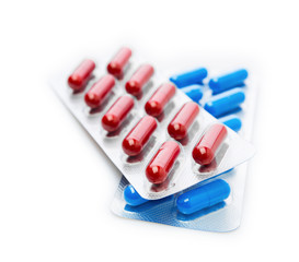 Pills in blister pack closeup