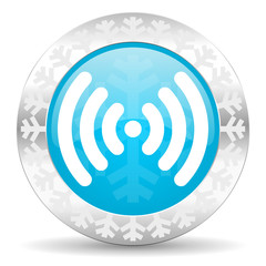 wifi icon, christmas button, wireless network sign
