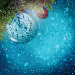 Abstract xmas backgrounds with retro watches and decorations