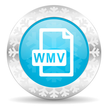 wmv file icon, christmas button